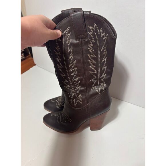 Miranda Cowboy Boots Women's Size 7 Brown Heeled Country Festival Nashville EUC - Picture 4 of 7